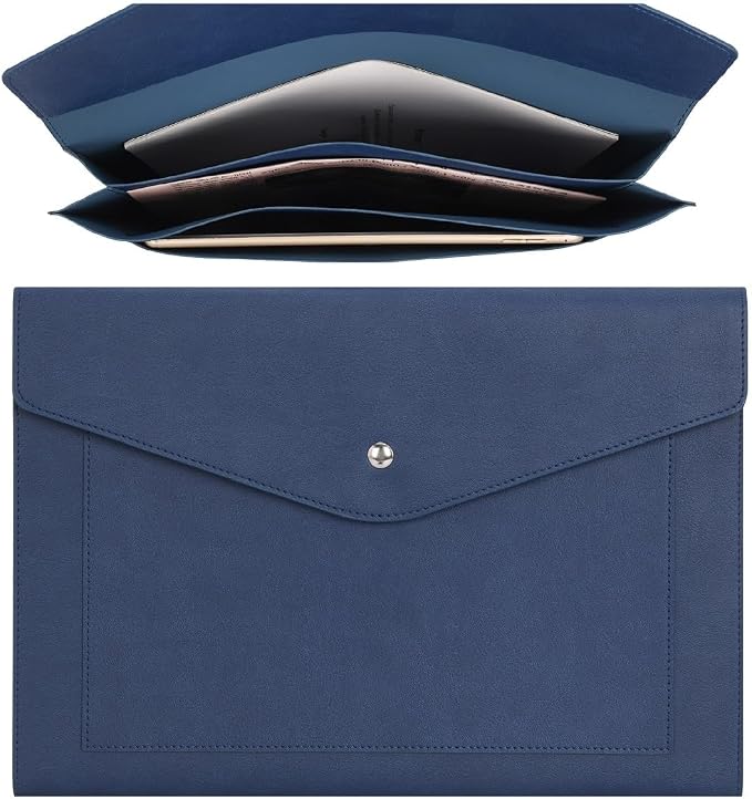 Wason Expanding A4 Document File PU Leather Envelope Case Holder-Large Size by WASON