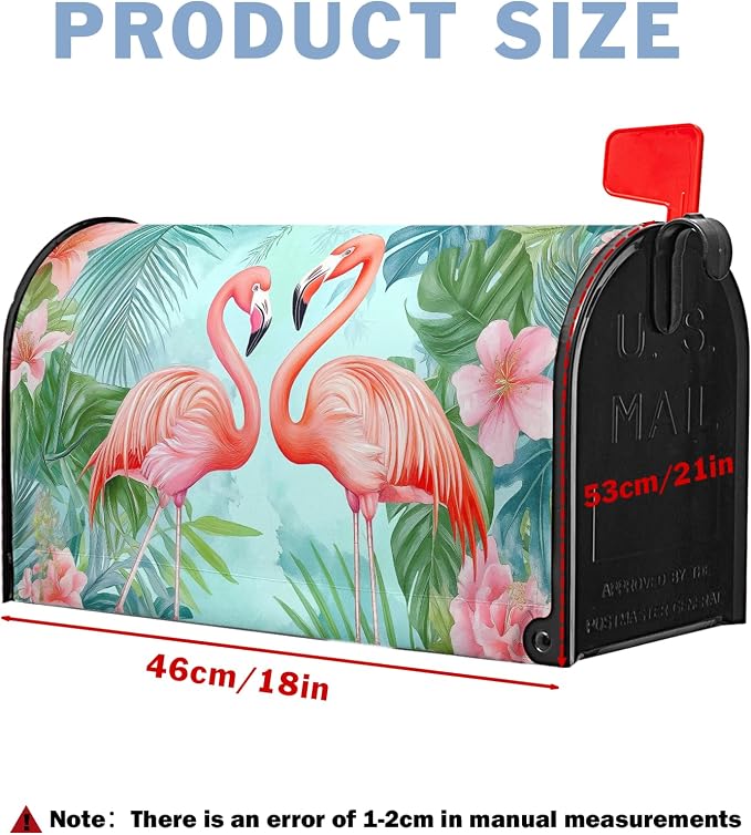Summer Flamingos Mailbox Covers Magnetic Tropical Palm Mailbox Cover Standard - Image 3