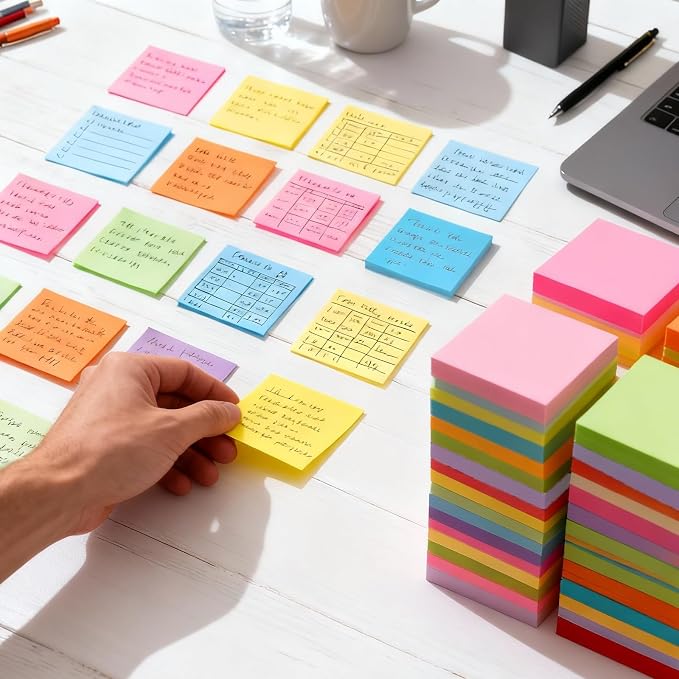 240 Pads Sticky Notes 3x3, Self-Stick Pads Bulk Bright Colors, School Supplies - Image 6