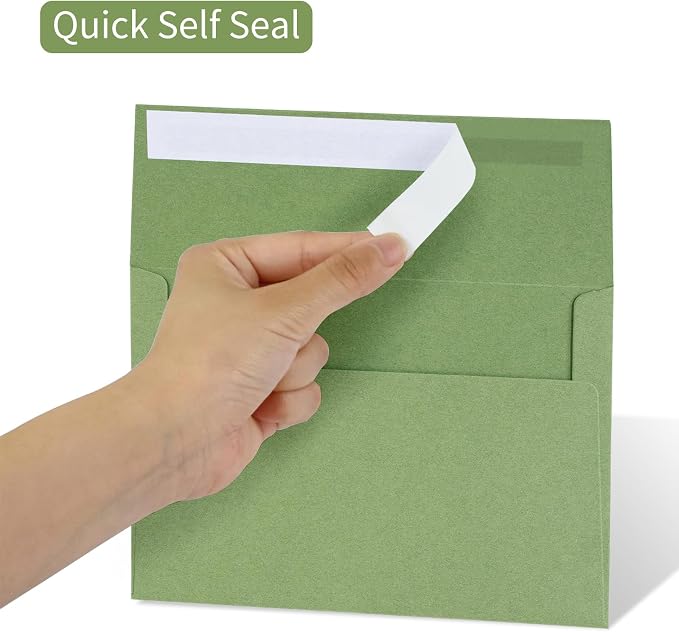 100 Pack Sage green 5x7 Envelopes - Image 6