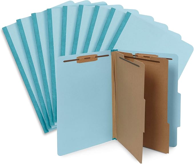 10 Blue Legal Size Classification Folders - Image 5