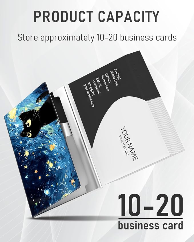 Business Card Metal Slim Organizer, Professional Stainless Steel Square Pocket - Image 2