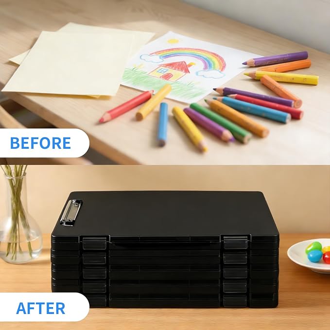 Letter Size Clipboard with Storage 8.5 * 11, Plastic Black Clipboard File Box - Image 4