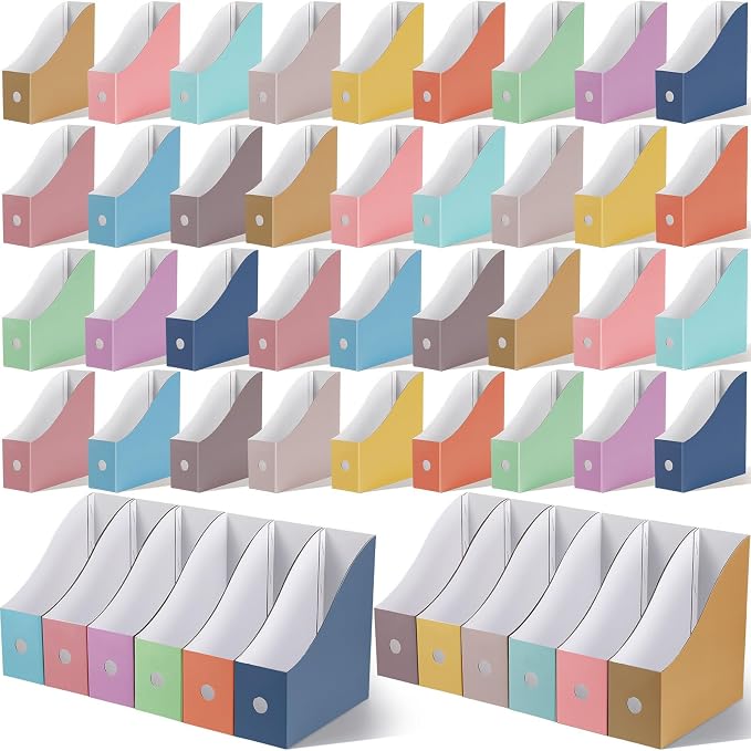 Colarr 48 Pcs Cardboard Magazine Holders 12 Colors Magazine Storage Box by Colarr