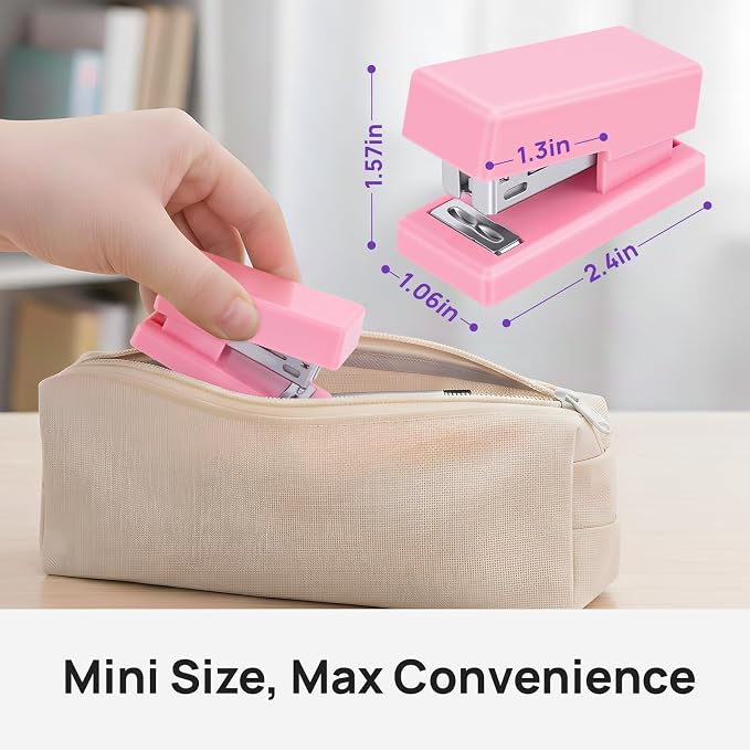 Mini Stapler with 2000 Staples, 30 Sheet Capacity, Jam-Free Small Desktop - Image 3
