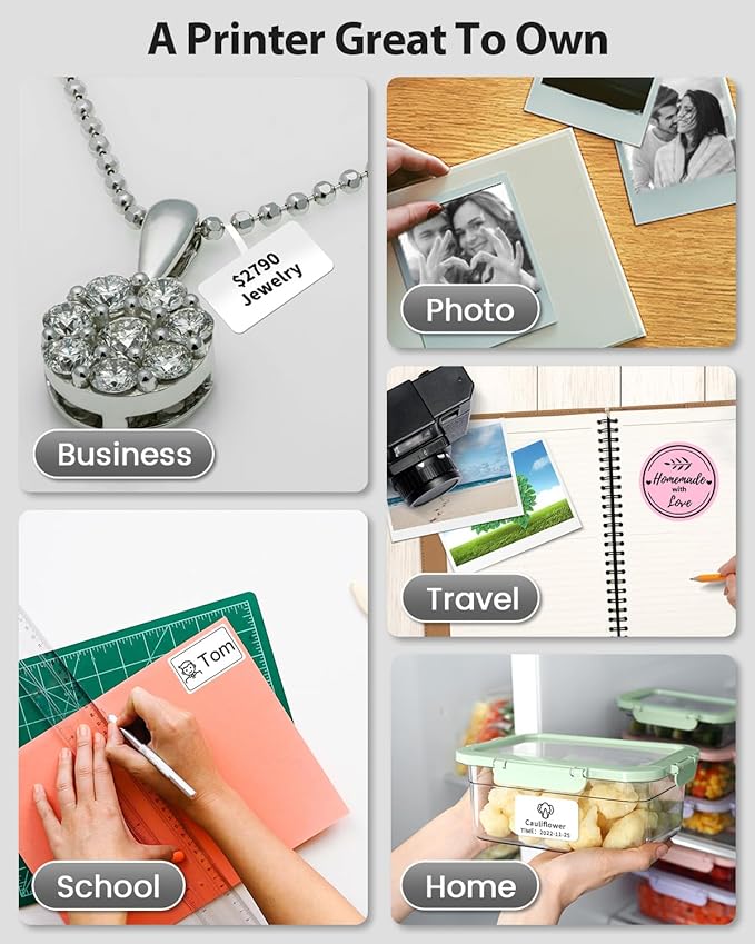 Phomemo Label Maker,M220 Label Printer,3 Inch Bluetooth Thermal Label Maker Machine with 2000+ Icons,300+ Templates & Fonts,for Kids School Items,Small Business,Large Sticker-DeskLoop Office