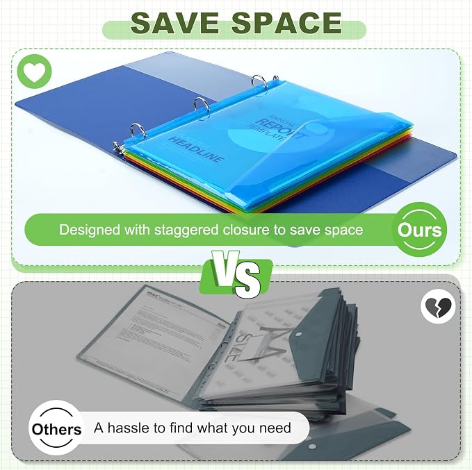 Sooez 48 Pack Binder Folders Organizer - Image 2