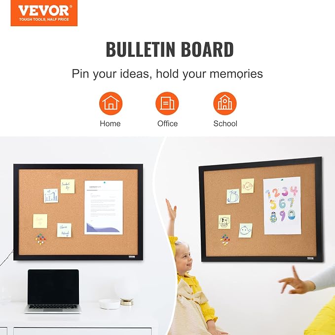 VEVOR 24 x 36 Cork Board, Large Bulletin Board - Image 2