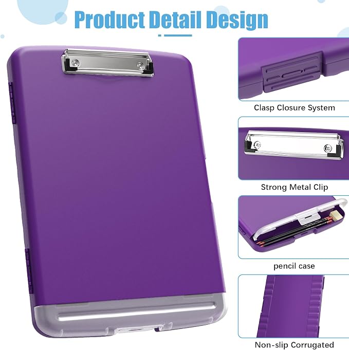 Hongri Clipboard with Storage with Pen Holder, Folder Nursing Clip Board 8.5 x - Image 2