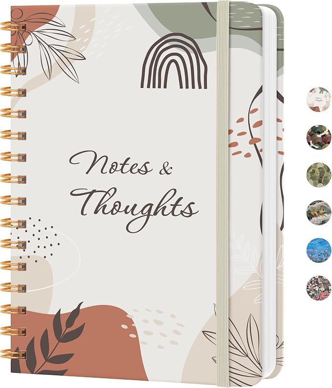 CICPAP Lined Spiral Journal Notebook, A5 College Ruled Notebook by CICPAP