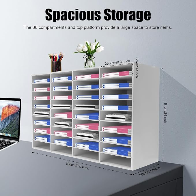 36 Slots Literature Organizer, Desktop Paper & Mail File Sorter - Image 2