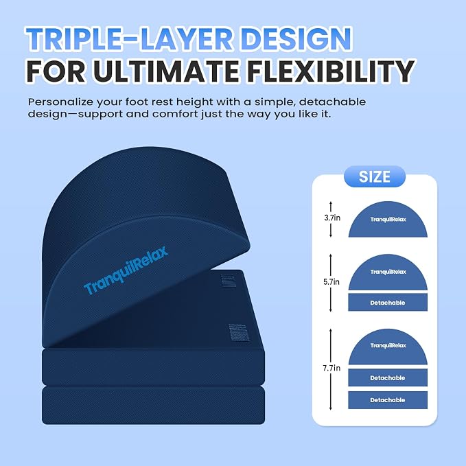 TranquilRelax Foot Rest for Under Desk at Work, Gaming Accessories Foot Stool - Image 2