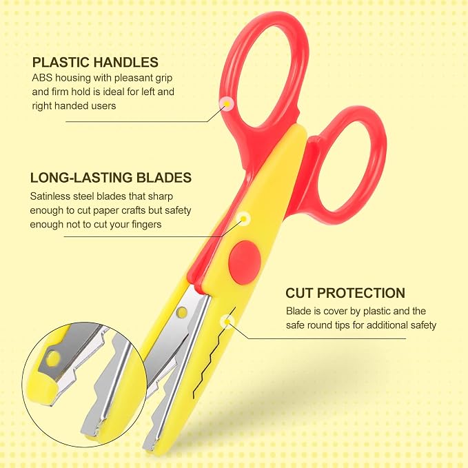 UCEC Craft Scissors Decorative Edge, 12 Pack, Bright Zig Zag Scissors | - Image 6
