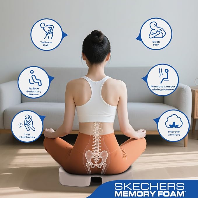 Skechers Seat Cushion, Ergonomic Memory Foam Cushion - Image 8