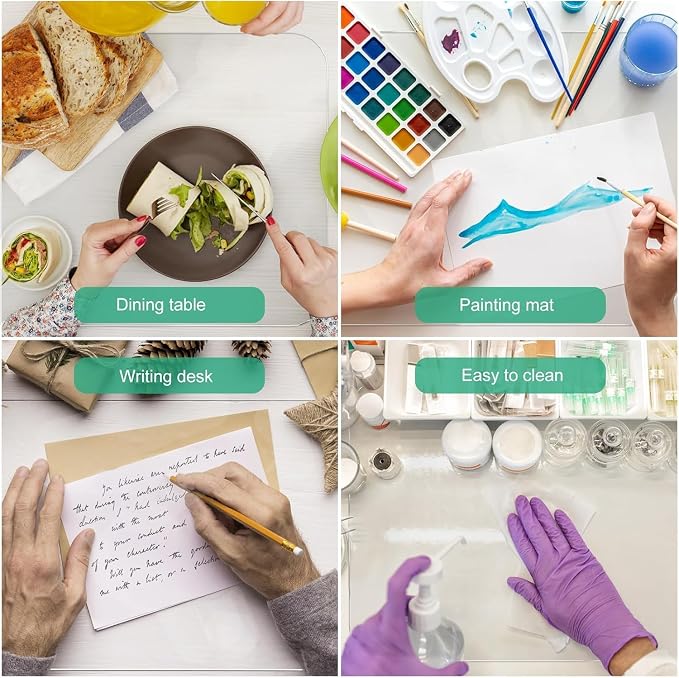 NATRKE Clear Desk Mat Pad, 35.4"x19.7" Large Transparent Computer Desk Mat - Image 7