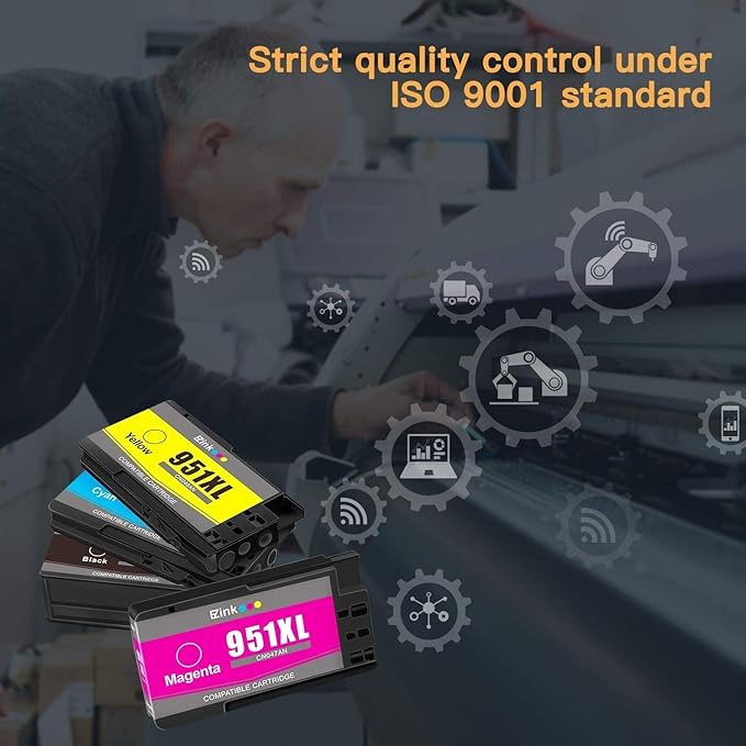E-Z Ink Compatible Ink Cartridge Replacement for HP 950XL 951XL 950 XL 951 XL for OfficeJet Pro 8610 8600 8615 8620 8625 8100 276dw 251dw (3 Black, 2 Cyan, 2 Magenta, 2 Yellow),9 Combo Pack-DeskLoop Office
