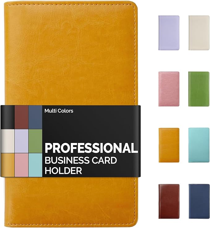 Sooez Leather Professional Business Card Book Holder Organizer, 240 Capacity by Sooez