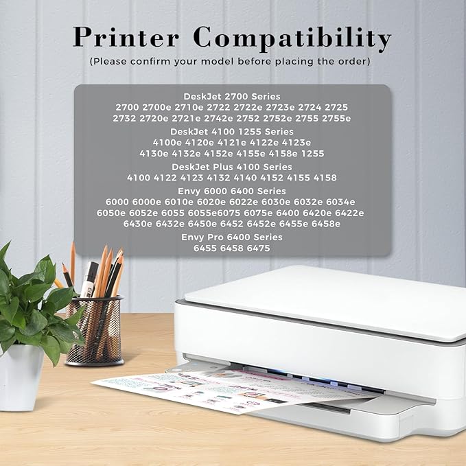 Printer Ink 67XL 67 2755e 4155e Ink Cartridges for HP 67 Ink cartridges Black/Color Combo Pack Remanufactured for DeskJet 2700 2700e 2755e 2755 4155e Envy 6055e 6055 6000 6400 6455e 6475 6452 6458-DeskLoop Office