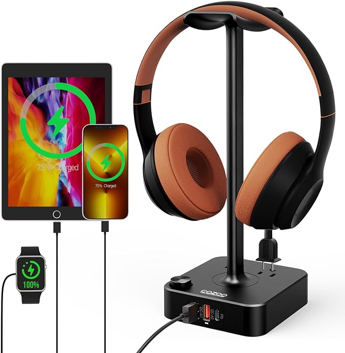 COZOO Headphone Stand with USB Charger Desktop Gaming Headset Holder Hanger by COZOO
