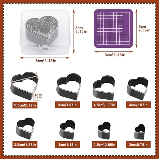 8 Pcs Heart Leather Cutter Set, 8 Sizes High Carbon Steel Heart Punch Tools - Image 2