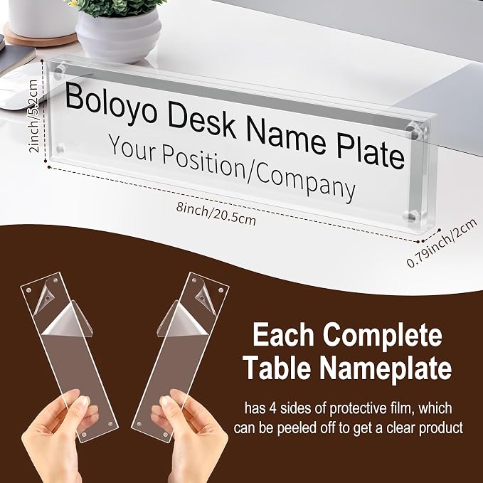Boloyo Acrylic Desk Name Plate Holder - Image 2