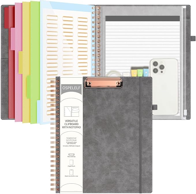 Ospelelf Grey Foldable Clipboard Folio by OspelelfOfficeSupplies