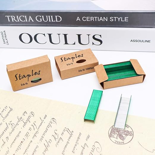 NatSumeBasics 3000 Colored Staples 26/6 Standard Green Staple Refill - Image 7