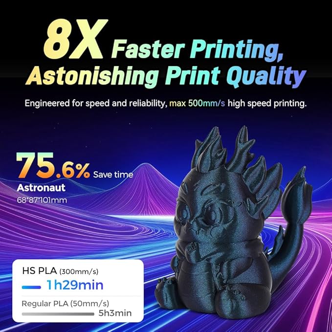 FLASHFORGE Chameleon Rapid PLA Filament 1.75mm Abyssal Purple, PLA Color Shift High Flow Speedy 3D Printer Filament, Max 500mm/s Fast Printing, Display Shimmering Effects from Various Angles and Light-DeskLoop Office