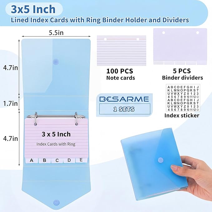 3x5 Index Card Holder Organizers Case Binder - Image 2