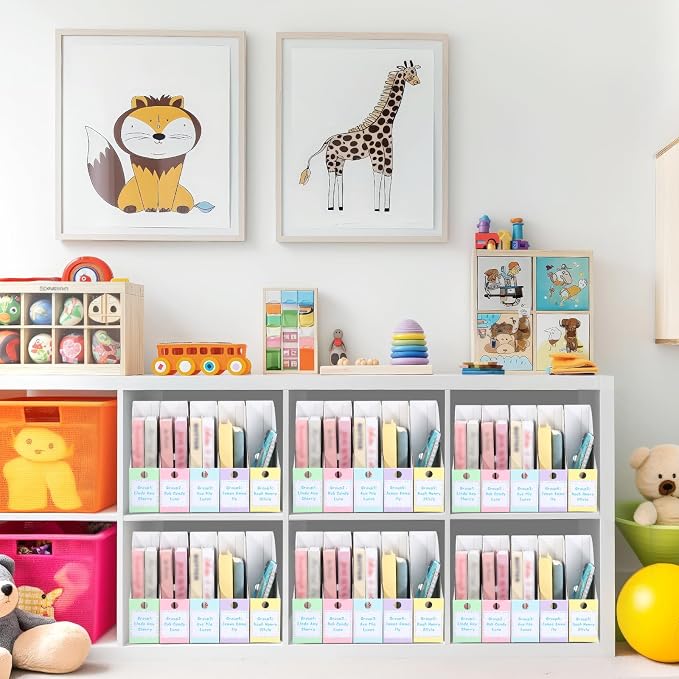 Pasimy 25 Pcs Pastel Cardboard Magazine File Holder Magazine Organizer Book Bin - Image 7