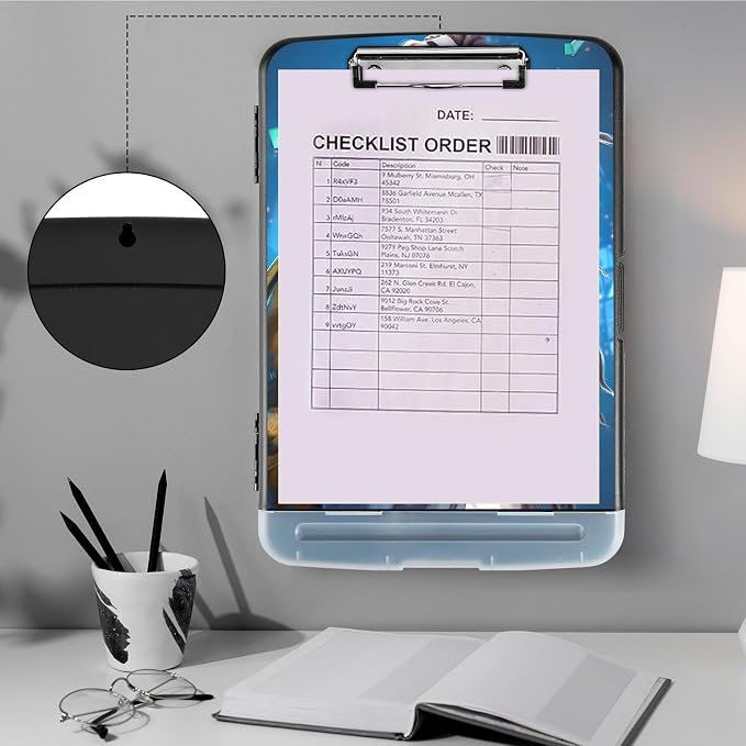 Clipboard with Storage, Storage Clipboard with Pen Holder, Heavy Duty Plastic - Image 4