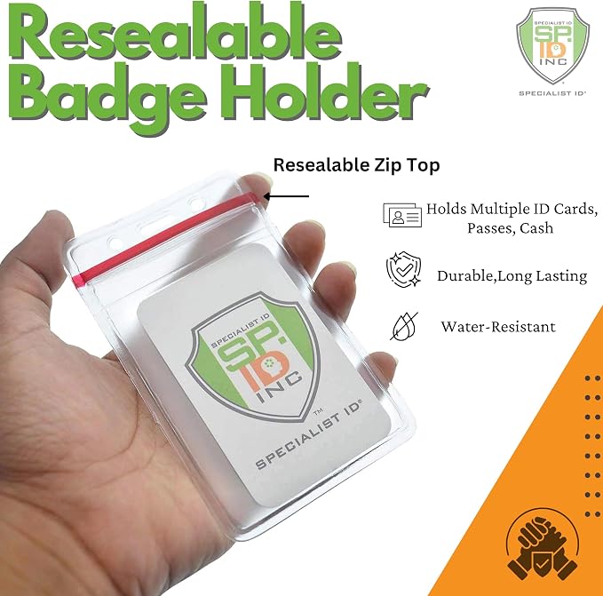 25 Pack - Heavy Duty Clear Vinyl Badge Holders - Image 2