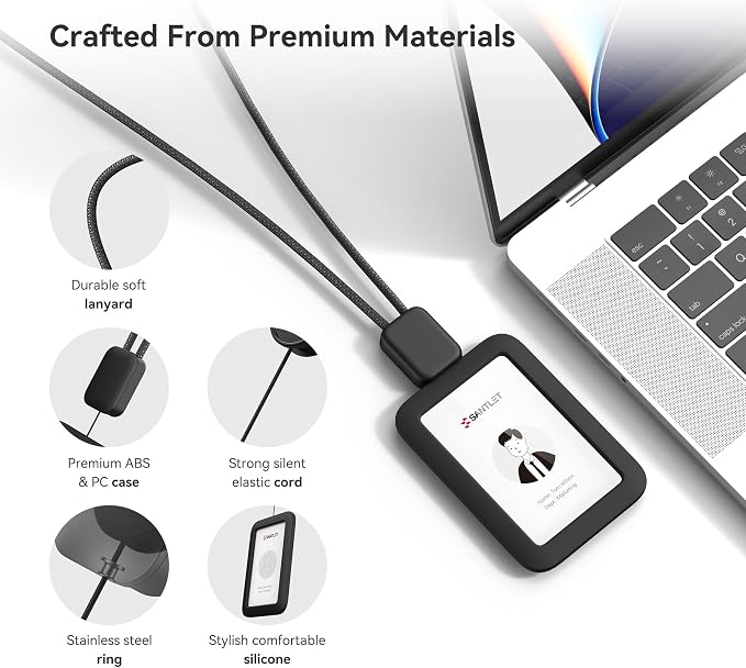 Lanyards for ID Badges Holder, SANTLET Silicone ID Badge Holder Name Card Case - Image 2