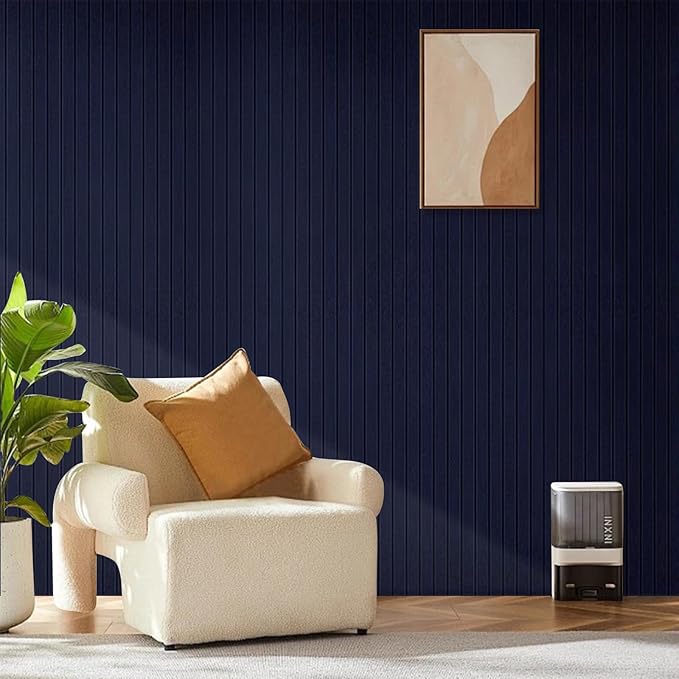 Large Cork Board for Office,8 Pack Felt Wall Tiles with Slat Wall Paneling,Felt Bulletin Board Pin Board Cork Boards for Walls - Dark Blue-DeskLoop Office