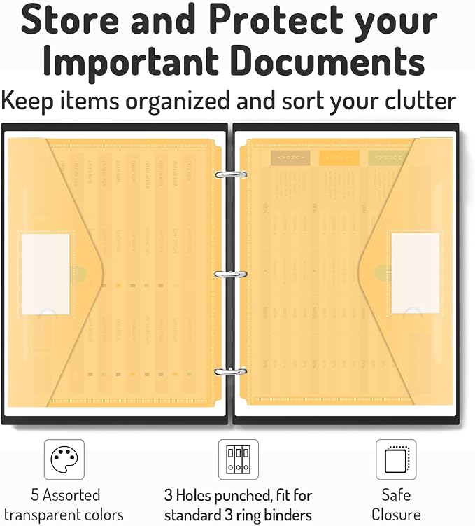 Forvencer Binder Pocket, 10 Pack Super Heavyweight Plastic Folders - Image 3