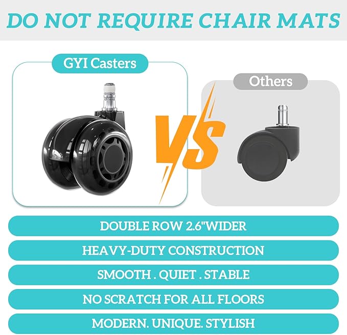 GYI O205P High Back Executive Office Chair, Big and Tall Office Chair 400LBS with Rubber Wheels,Ergonomic Adjustable Computer Desk Chairs with Padded Flip-up Armrests,Lumbar Support (White)-DeskLoop Office