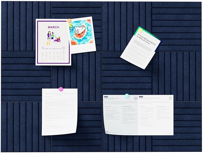 Stripe Felt Bulletin Board Tiles, Cork Board Alternative 48 x 36 in | 0.35 in - Image 8