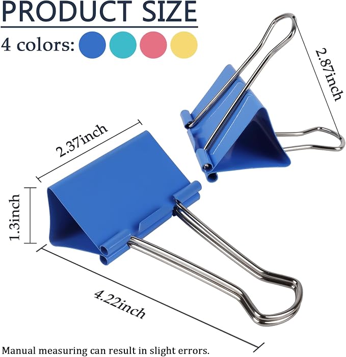 2.4-Inch Jumbo Colored Binder Clips - Image 2