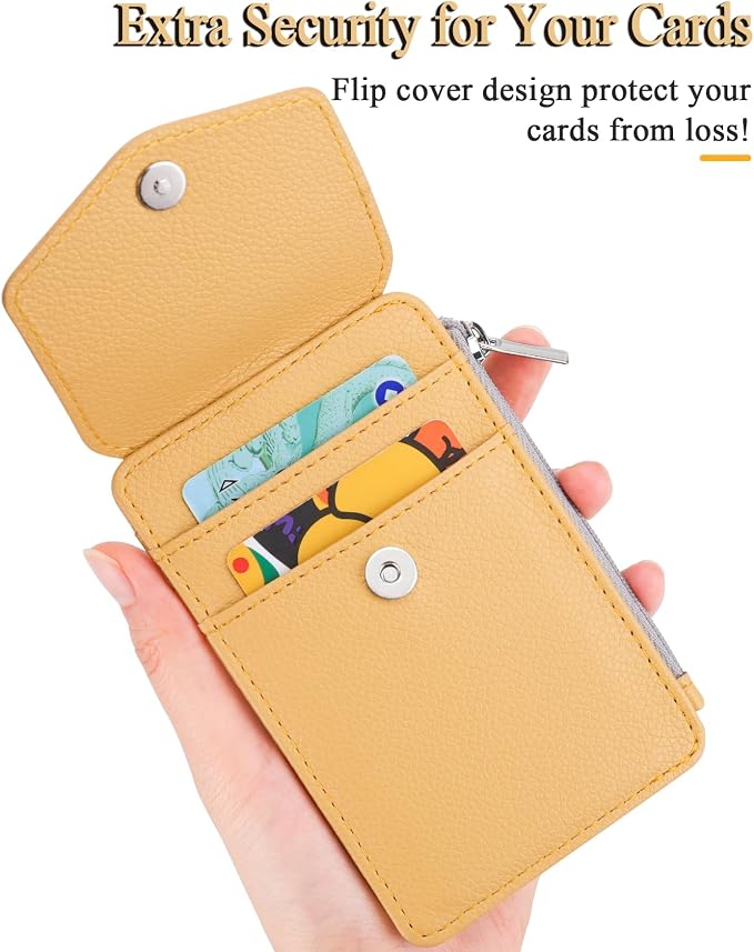Teskyer ID Badge Holder with Lanyard, Lanyard Wallet, Lychee Yellow | 4-Card - Image 4
