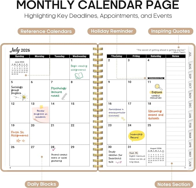 Planner 2026-2027, 8.5" x 11" Weekly and Monthly Academic Year Planner Calendar - Image 2
