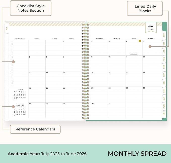 Blue Sky Day Designer 2025-2026 Weekly and Monthly Academic Year Planner - Image 4