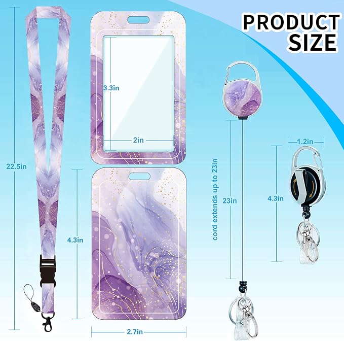 Badge Lanyard and ID Badge Holder, Retractable Badge Reels - Image 2