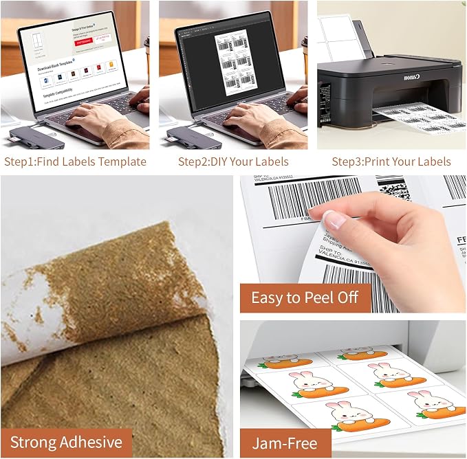 3 1/3" x 4" Address Labels Sticker Paper - Image 4