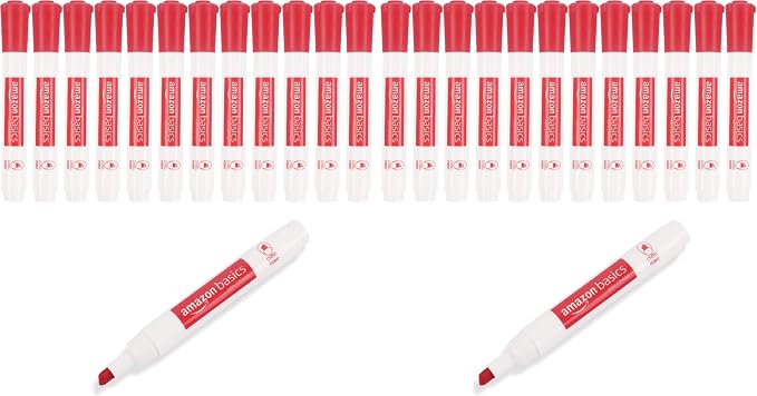 Amazon Basics Dry Erase Whiteboard Markers, Chisel Tip, by AmazonBasics