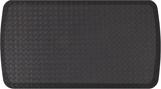 GelPro Elite Premier Gel & Foam Cushioned Anti-Fatigue Kitchen Floor Comfort Mat, Padded Stain-Resistant, Waterproof, Non-Slip Comfort Padded Desk/Office Mat, 20" x 36", Basketweave Black-DeskLoop Office