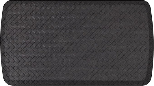 GelPro Elite Premier Gel & Foam Cushioned Anti-Fatigue Kitchen Floor Comfort Mat, Padded Stain-Resistant, Waterproof, Non-Slip Comfort Padded Desk/Office Mat, 20" x 36", Basketweave Black-DeskLoop Office