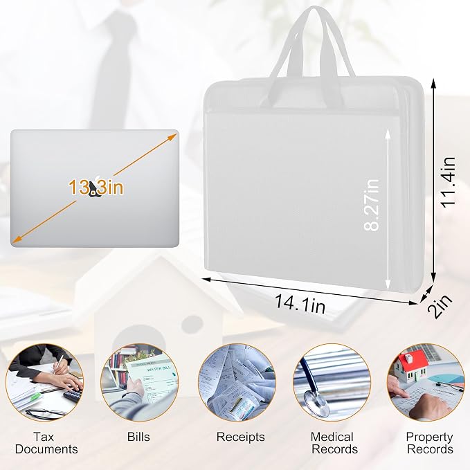 onvvippiv File Organizer Fireproof Expanding Accordion File Folder - Image 5