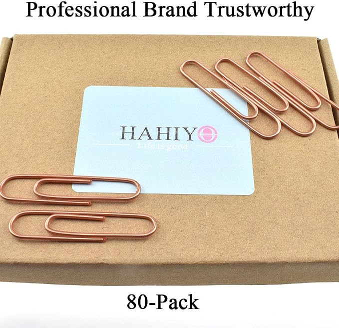 HAHIYO Paper Clips Large 2 inches Length Rose Gold Paperclips Vinyl Coated - Image 6