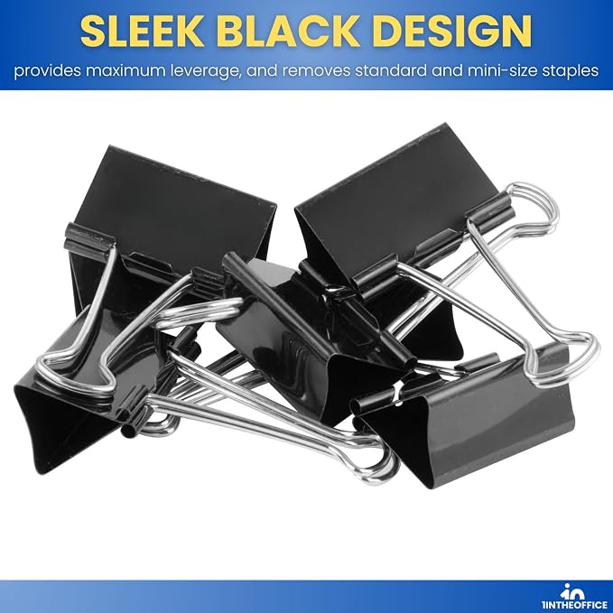 1InTheOffice Large Binder Clips, Paper Clamps, Paper Binder Clips, 12 Pack - Image 4