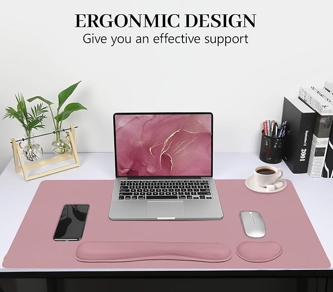 Mouse Pad and Keyboard Wrist Rest, 3-in-1 Large Keyboard and Mouse Pad Set - Image 4